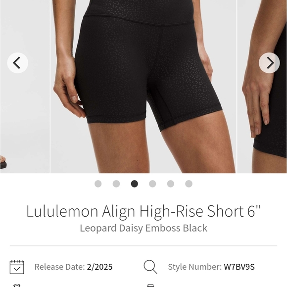 NWT Lululemon align HR Short 6in Black Embossed Leopard Daisy Sz4or6